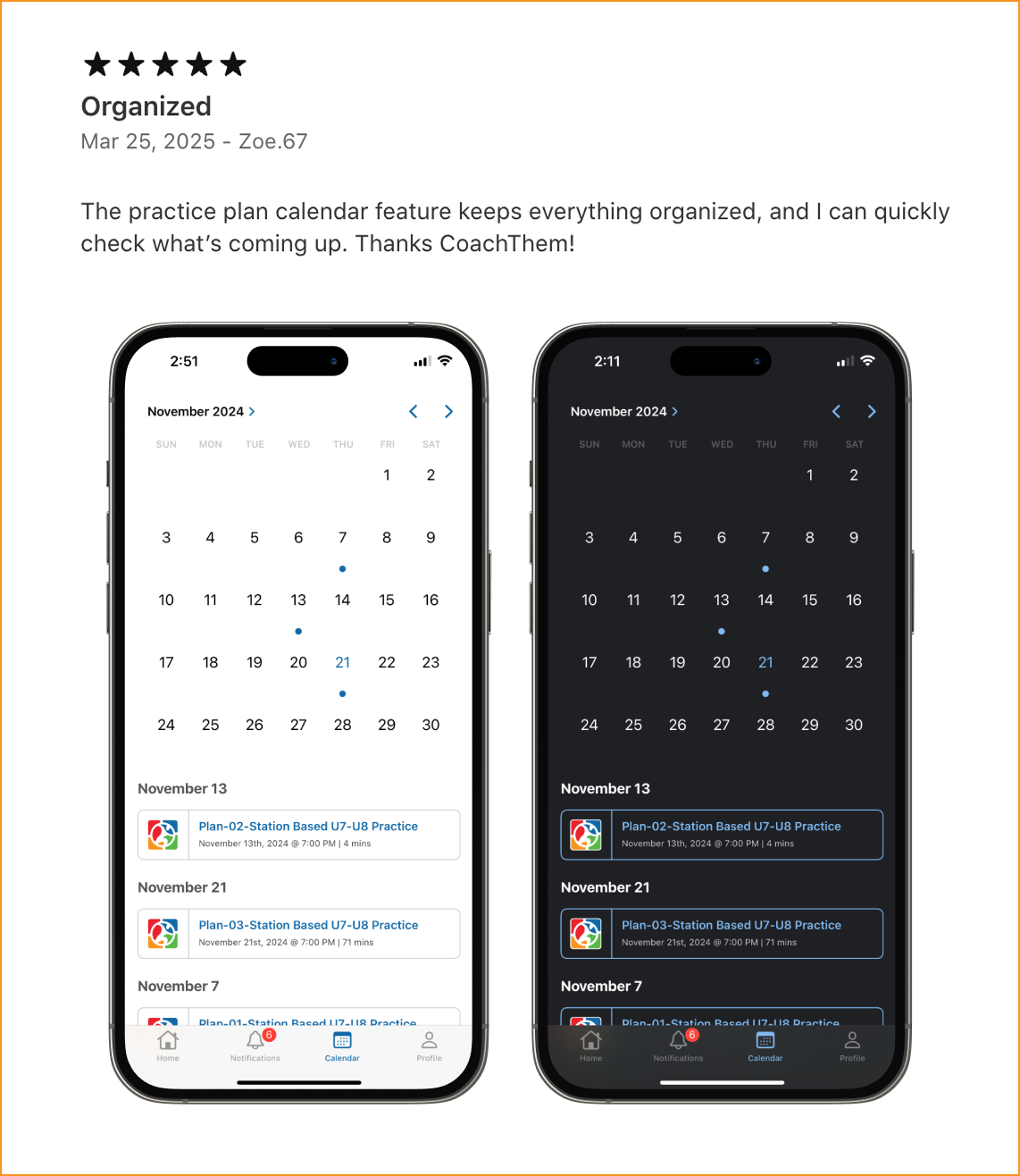 practice plan, coachthem, ios