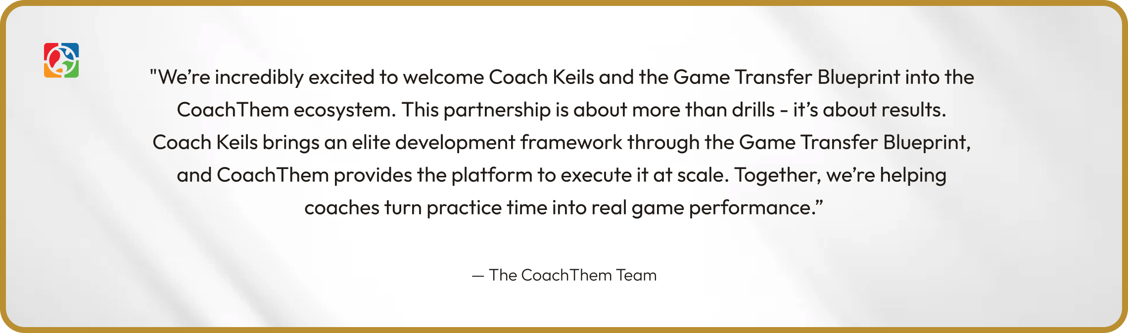 CoachThem, Gametransfer Blueprint, real game performance, partnership, hockey drills, hockey plans