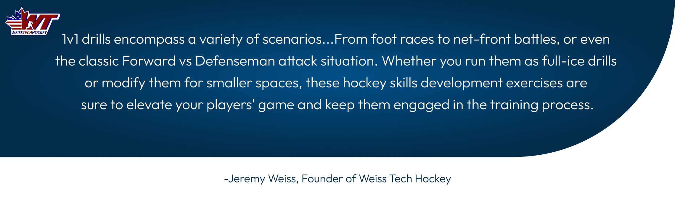 Jeremy Weiss, 1 v 1 drills, full ice drills, hockey