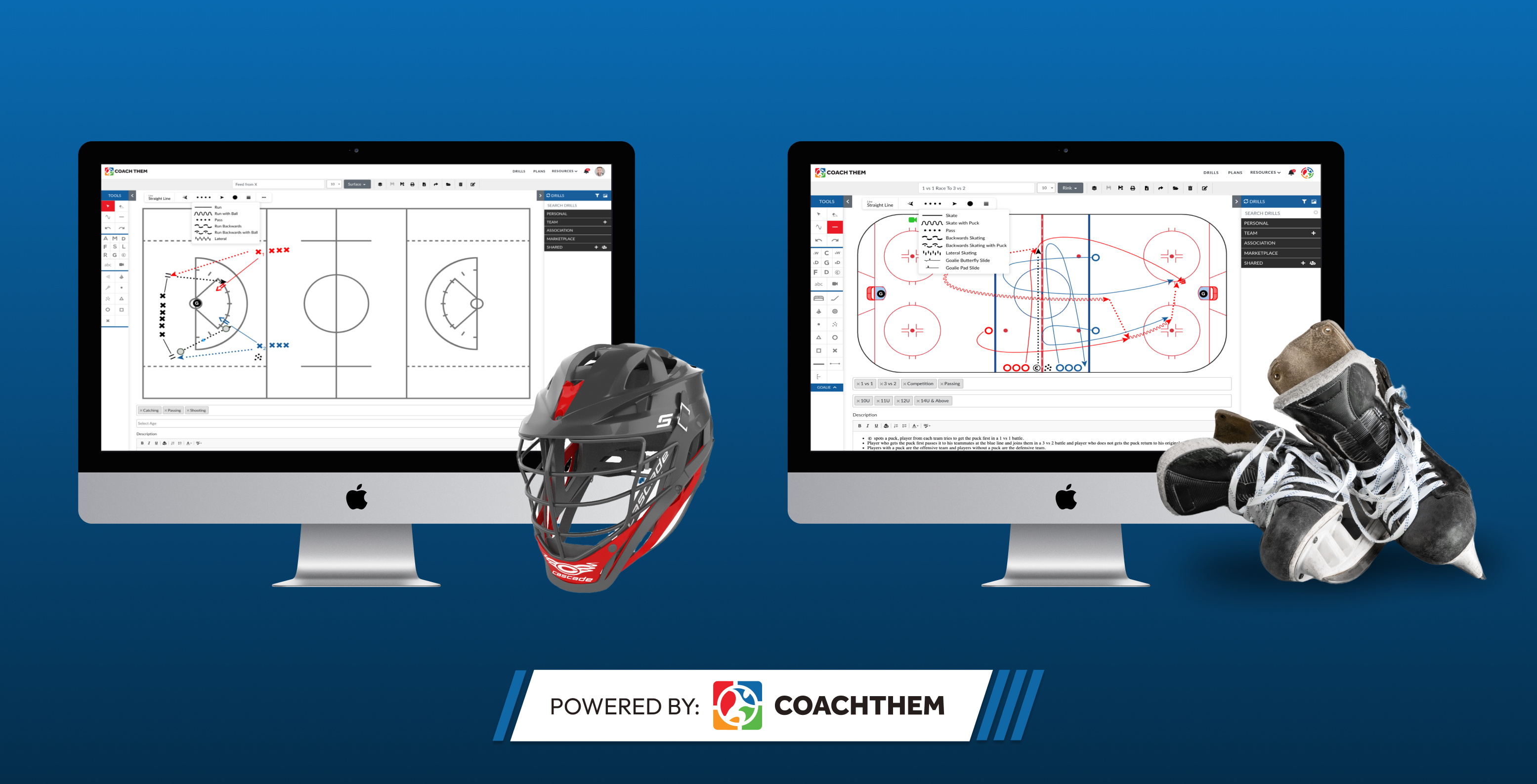 CoachThem Lacrosse, CoachThem Hockey, hockey drills, lacrosse drills, digital coaching platform